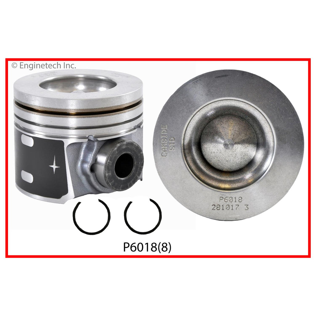 Enginetech P6018(1)STD Engine Single Piston for Ford F-250 and F-350 Super Duty (Without Rings)