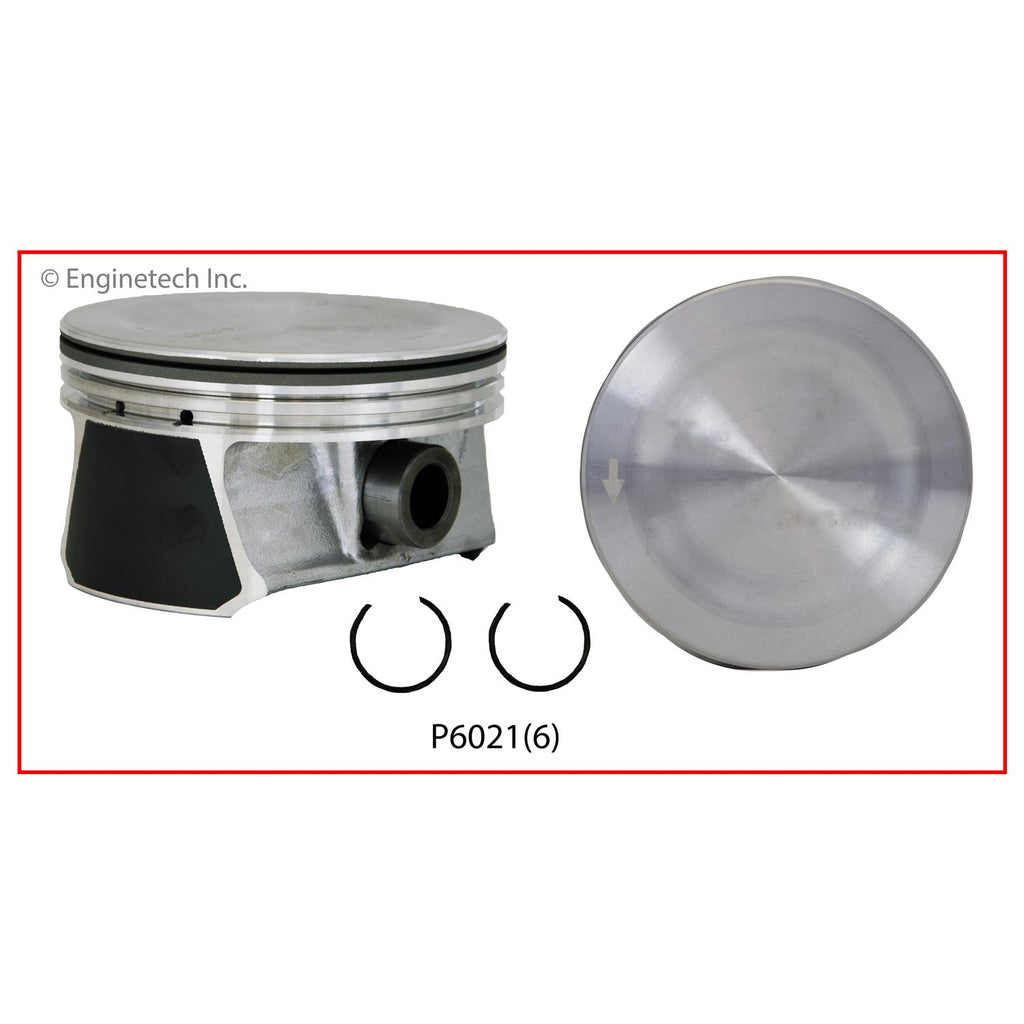Enginetech P6021(6)STD Engine Piston Set Without Rings for Chrysler and Dodge Vehicles