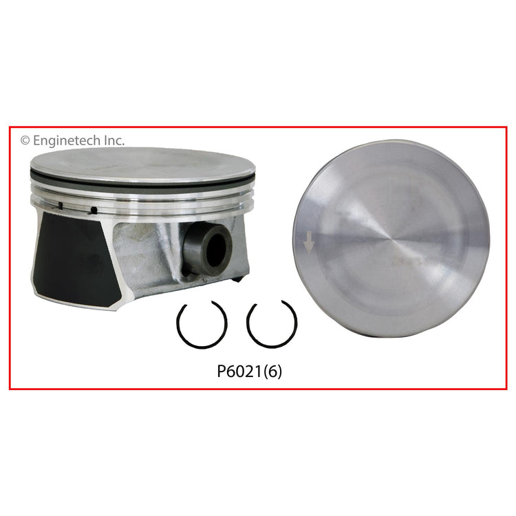 Enginetech P6021(6)STD Engine Piston Set Without Rings for Chrysler and Dodge Vehicles