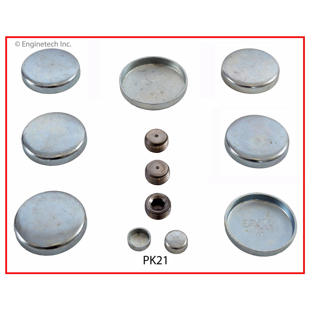Enginetech PK21 Engine Expansion Plug Kit for Cadillac Commercial and Calais Chassis