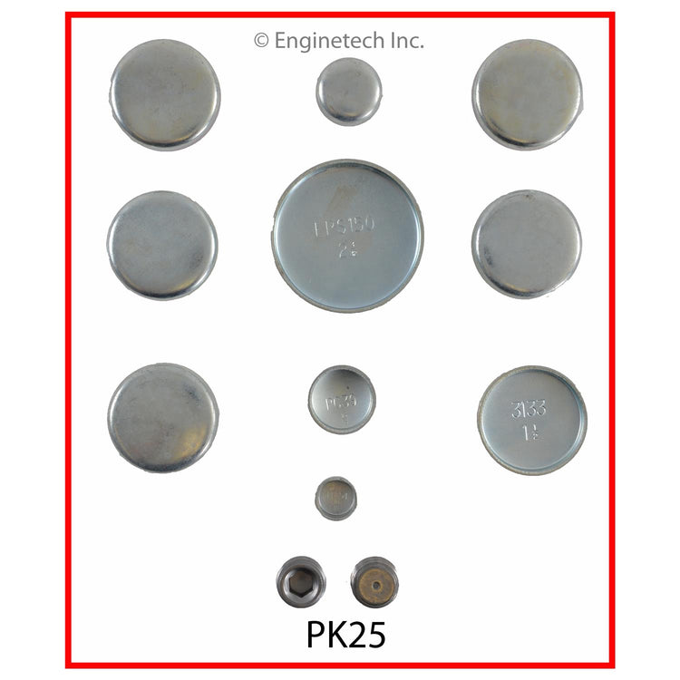 Enginetech PK25 Engine Expansion Plug Kit - Iron for Engine Restoration and Maintenance
