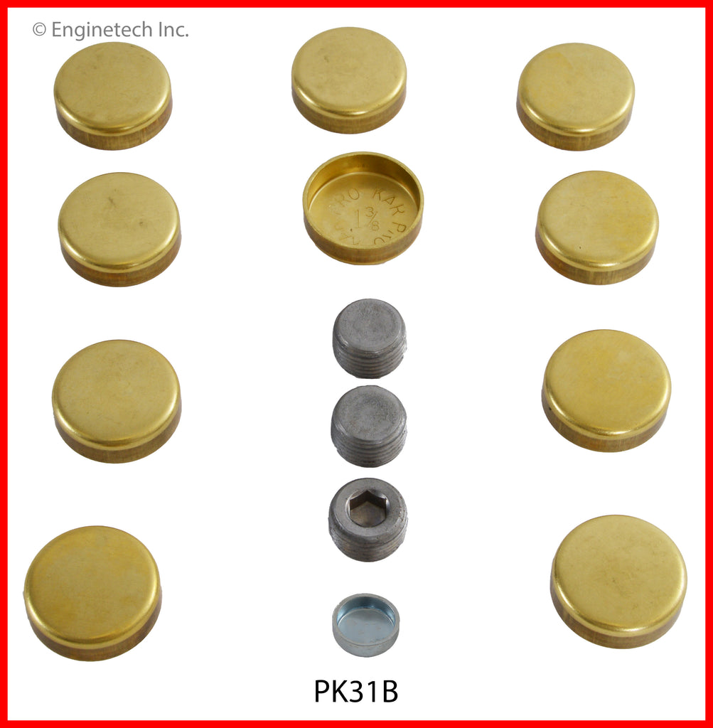 Enginetech PK31B Brass Engine Expansion Plug Kit for Dodge and Ram Vehicles