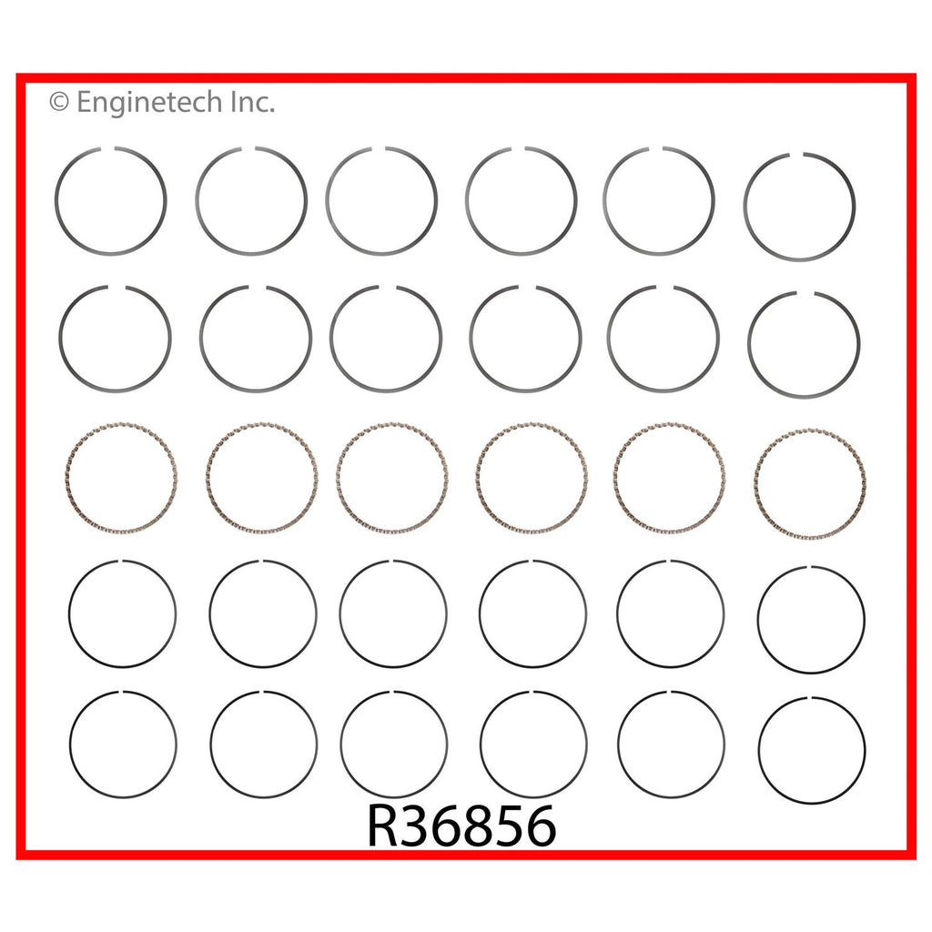 Enginetech R36856-040 Engine Cast Iron Piston Ring Complete Set for Ford 300 and Broncos