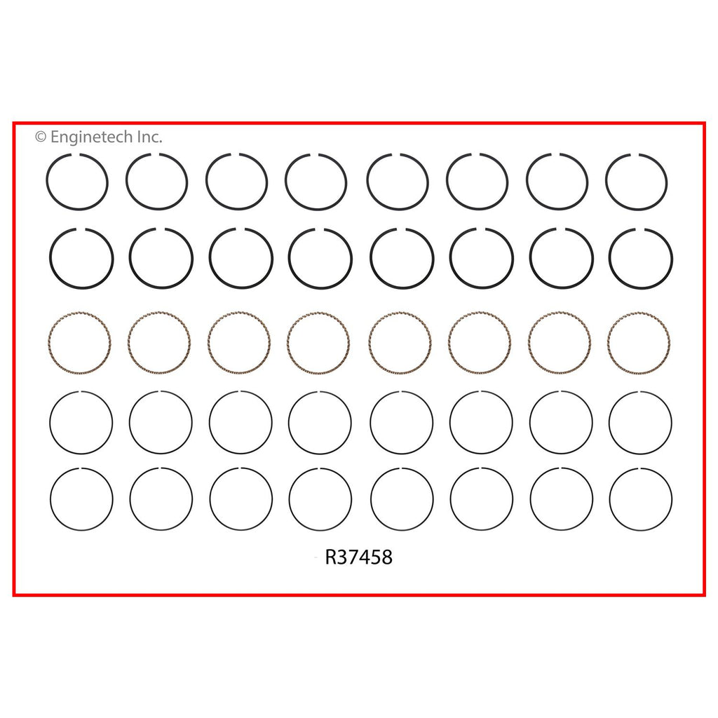 Enginetech R37458-060 Engine Cast Iron Piston Ring Complete Set for Automotive Engines