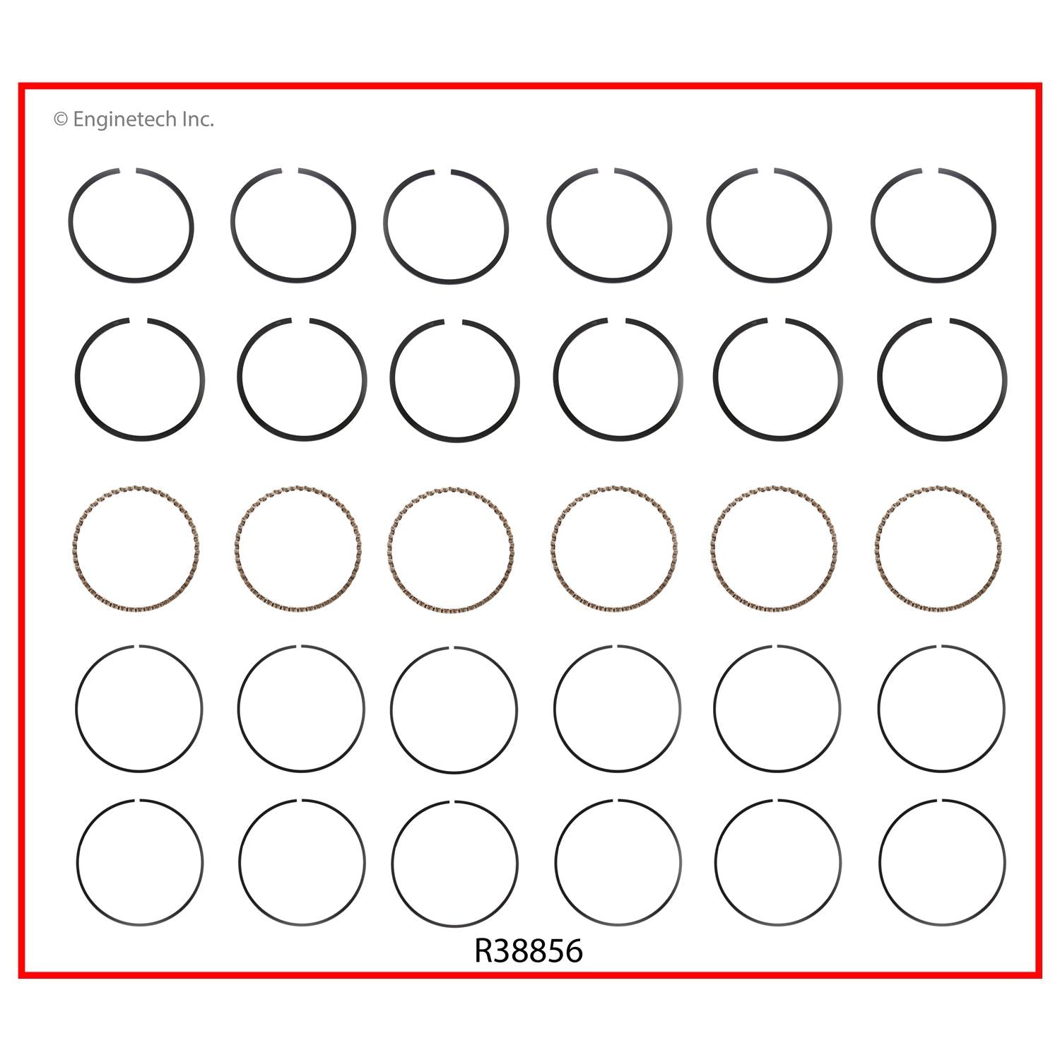 Enginetech R38856-060 Engine Cast Iron Piston Ring Complete Set for Sm ...