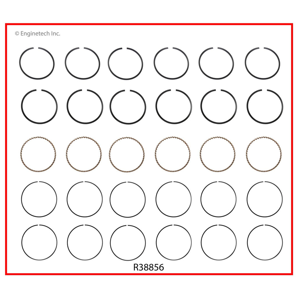 Enginetech R38856-060 Engine Cast Iron Piston Ring Complete Set for Small Block Engines