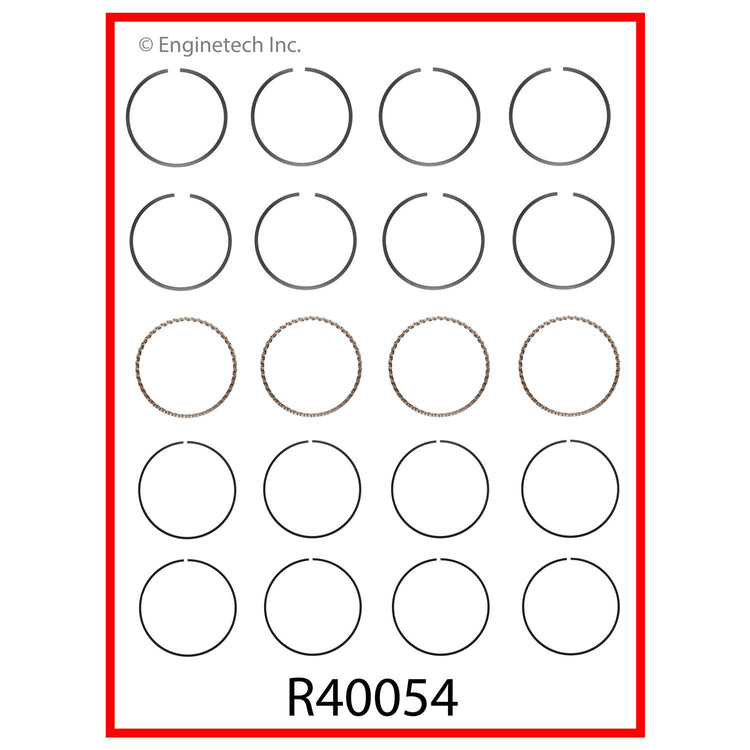 Enginetech R40054-030 Engine Cast Iron Piston Ring Complete Set for Jeep and Chevrolet Models