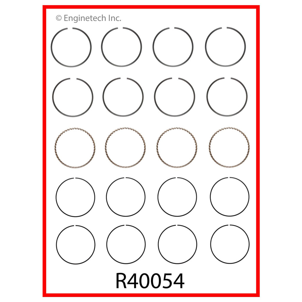 Enginetech R40054-040 Engine Cast Iron Piston Ring Complete Set for Jeep and Chevrolet Models