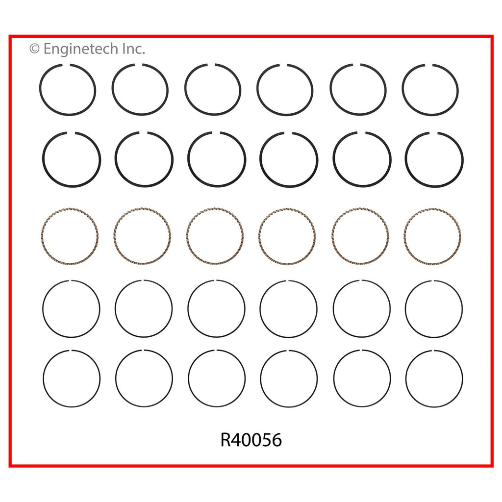 Enginetech R40056-030 Engine Cast Iron Piston Ring Complete Set