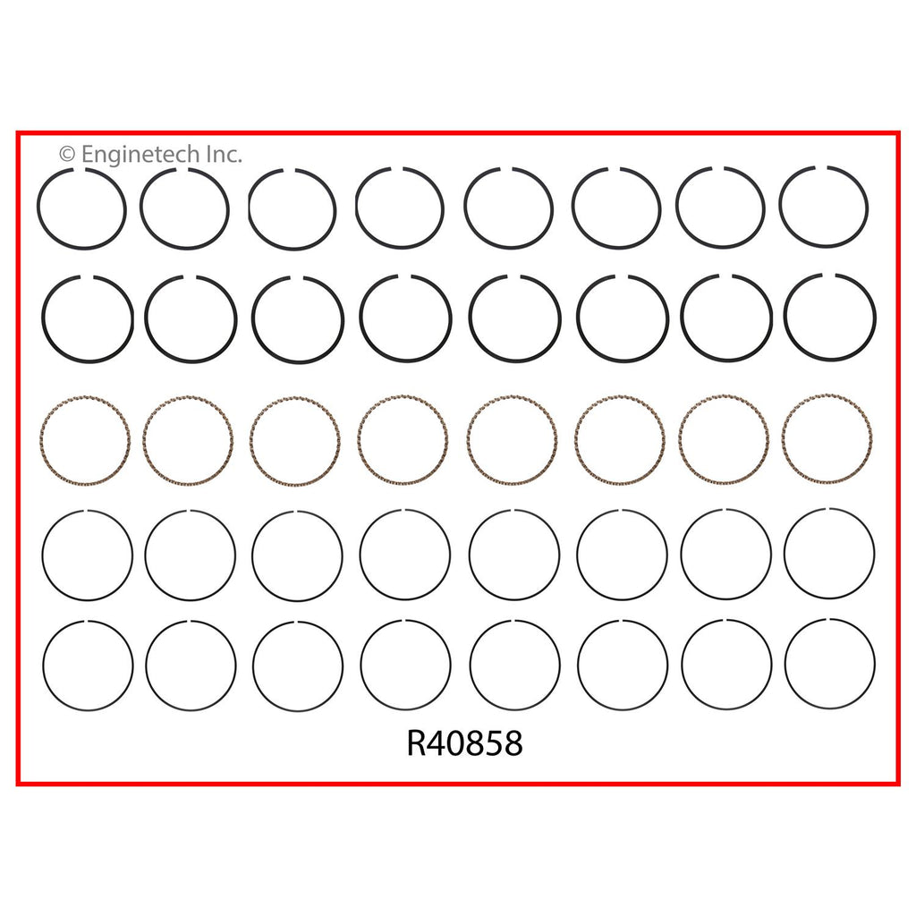 Enginetech R40858-060 Engine Cast Iron Piston Ring Complete Set for 1970-1974 American Motors & Jeep Vehicles