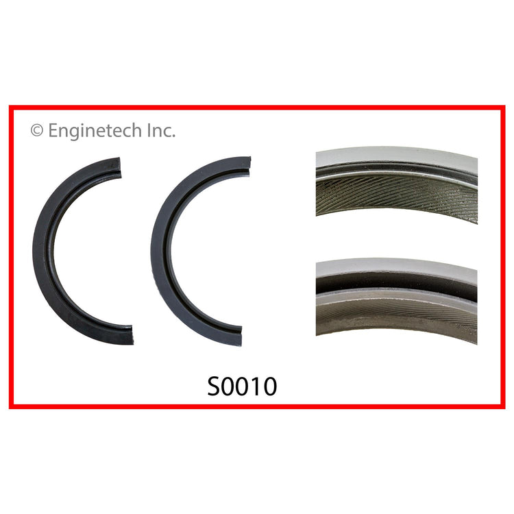 Enginetech S0010 Engine Rear Crankshaft Seal - 2 Piece Double Lip for Domestic and Import Engines