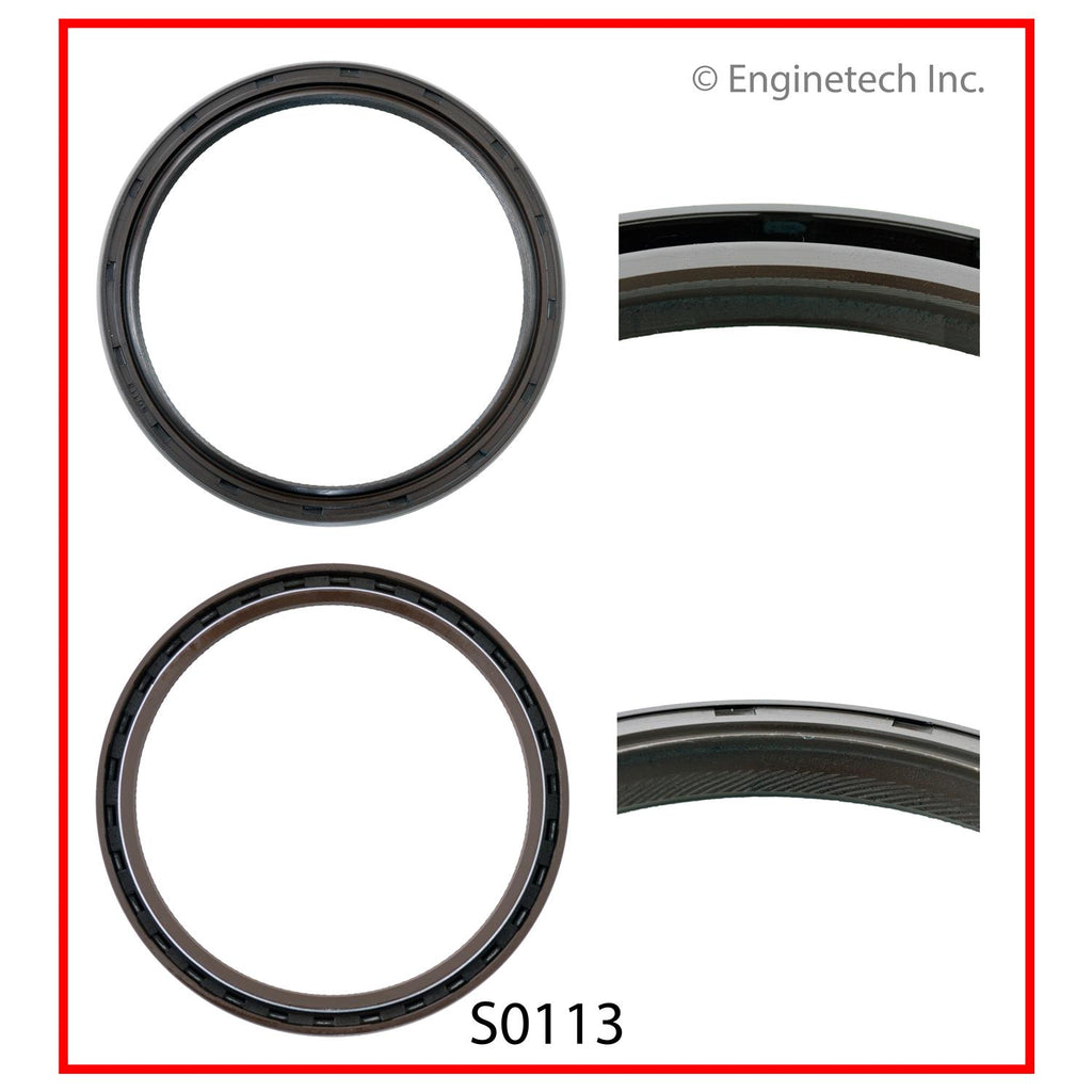 Enginetech S0113 Engine Rear Crankshaft Seal with Offset Double Lip Lip Viton Material