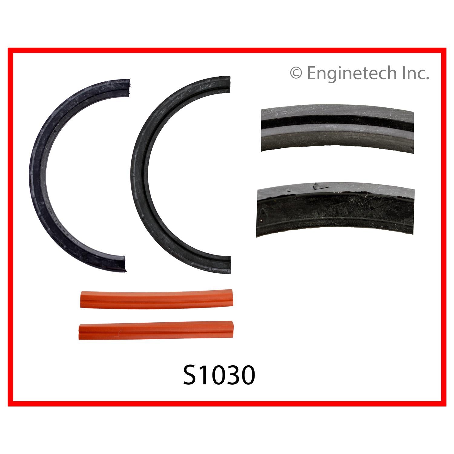 Enginetech S1030 Rear Main Crankshaft Seal Set - 2 Piece Polyacrylate ...