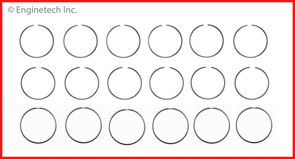 Enginetech S10726-020 Engine Premium Piston Ring Complete Set for Ram 2500 and 3500 (2012-2016)