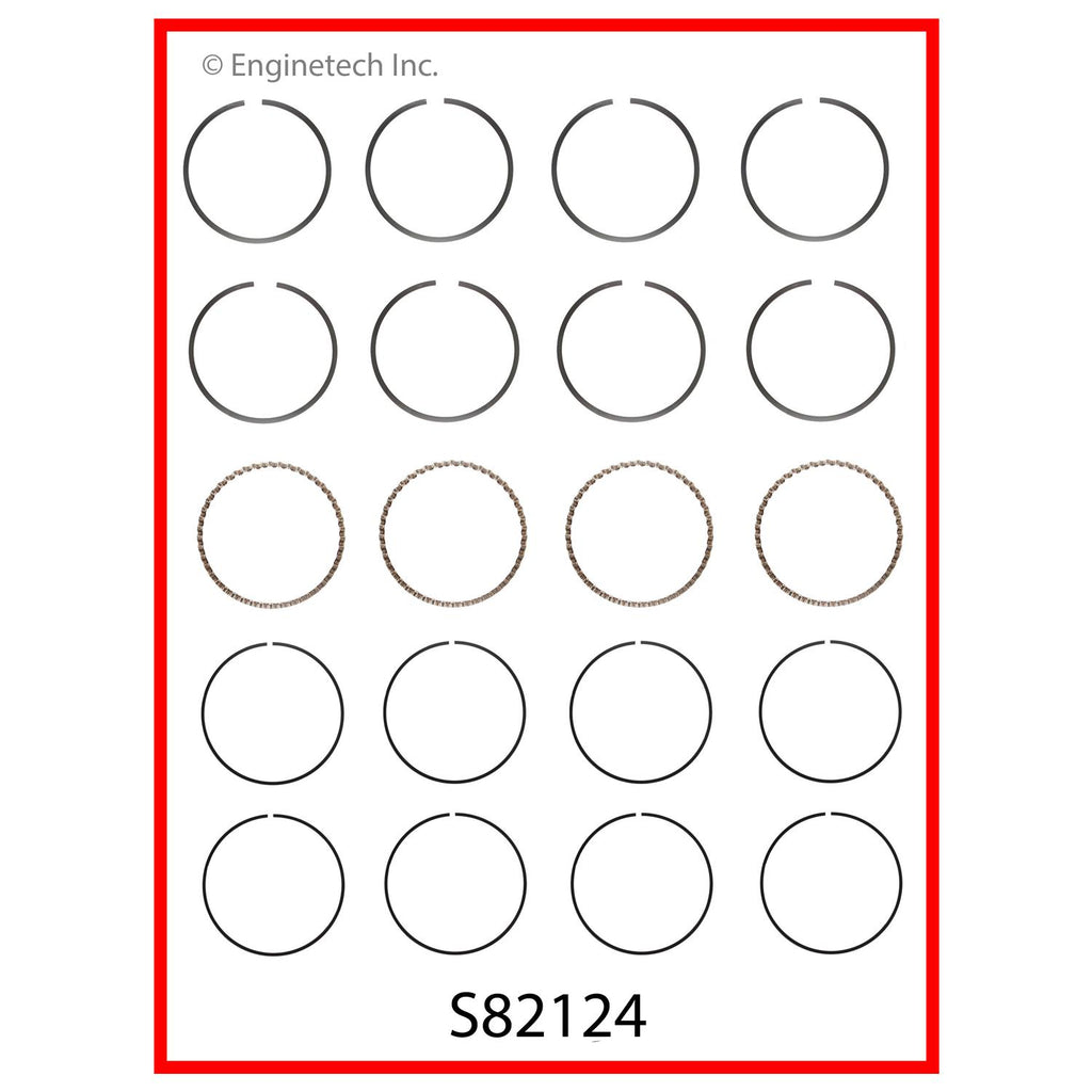 Enginetech S82124-.50 Engine Premium Piston Ring Set for Hyundai and Kia Models