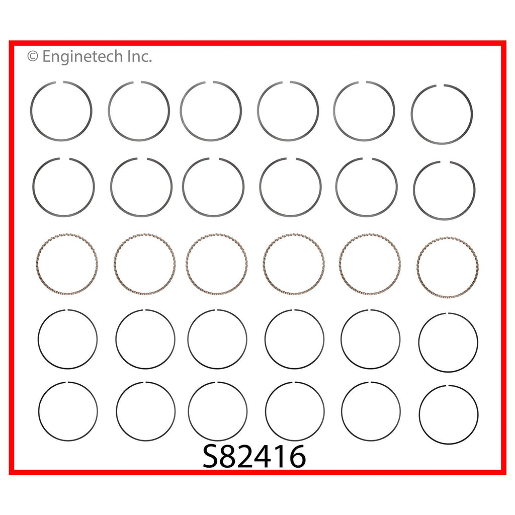 Enginetech S82416-.50 Engine Premium Piston Ring Complete Set for Ford and Mercury Vehicles