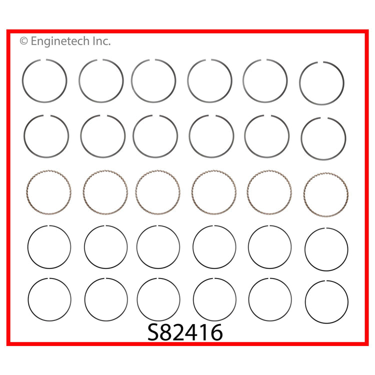 Enginetech S82416-.75 Engine Premium Piston Ring Set for Ford and Mercury Vehicles
