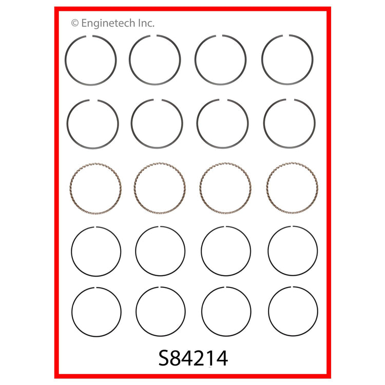 Enginetech S84214-100 Engine Premium Piston Ring Complete Set for Honda CR-V (1997-2001)