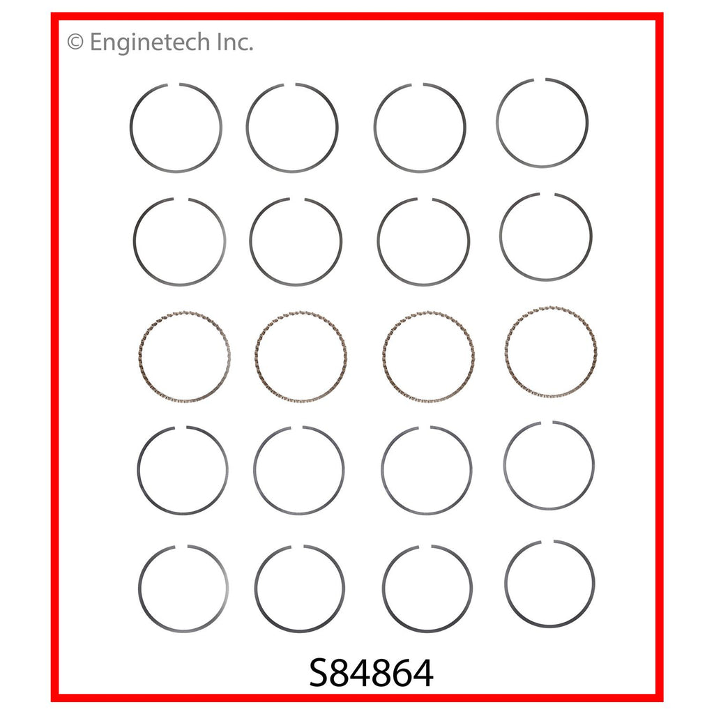 Enginetech S84864-.50 Engine Premium Piston Ring Set for Ford Vehicles