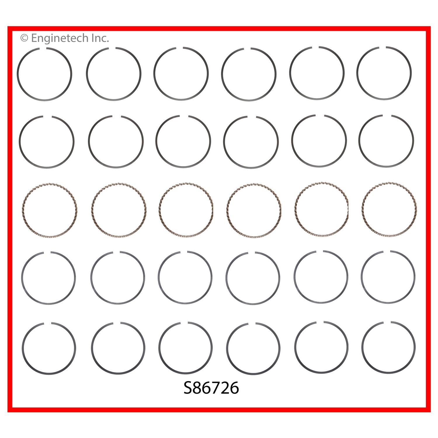 Da70 Engine Rings Enginetech S86726-STD Engine Premium Piston Ring Complete Set for Hyun ...