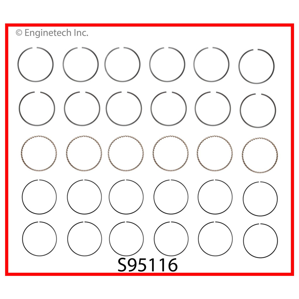 Enginetech S95116-.50 Engine Premium Piston Ring Complete Set for Mitsubishi Vehicles