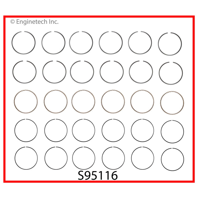 Enginetech S95116-.50 Engine Premium Piston Ring Complete Set for Mitsubishi Vehicles