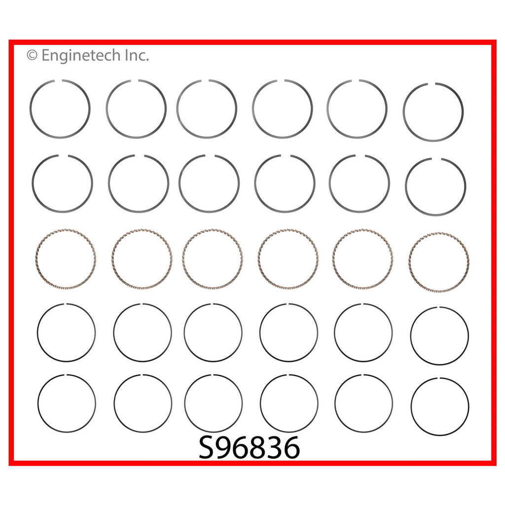 Enginetech S96836-100 Engine Premium Piston Ring Complete Set for Ford and Mercury Vehicles