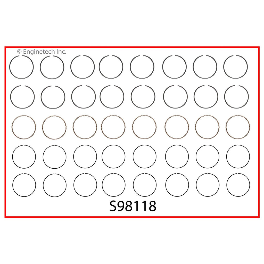 Enginetech S98118-STD Engine Premium Piston Ring Complete Set for Nissan (2012-2014 Models)