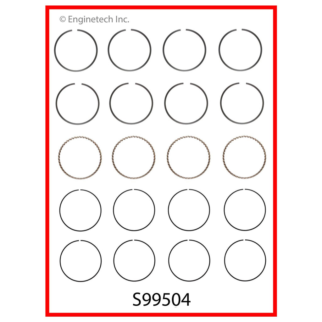 Enginetech S99504-STD Engine Premium Piston Ring Complete Set for Subaru Vehicles