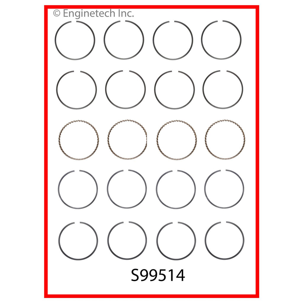 Enginetech S99514-.50 Engine Premium Piston Ring Complete Set for Subaru and Saab Vehicles