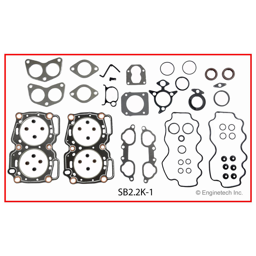 Enginetech SB2.2K-1 Engine Full Gasket Set for Subaru Cars and Trucks