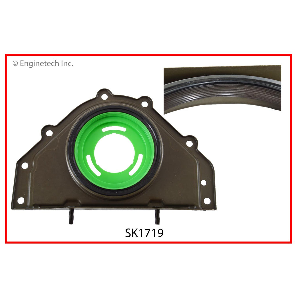 Enginetech SK1719 Engine Rear Crankshaft Seal with Mounting Plate – Viton Material for Dodge and Chrysler Models