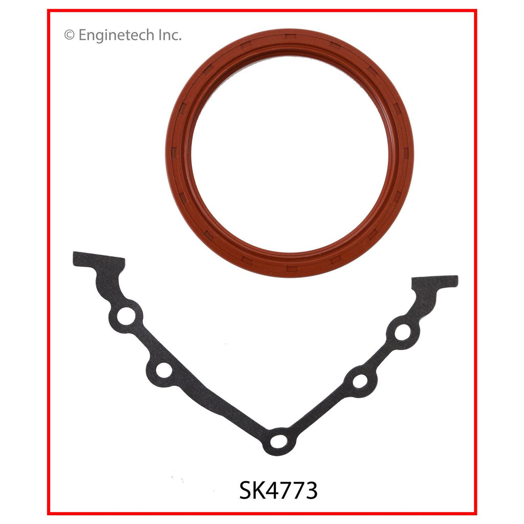 Enginetech SK4773 Engine Rear Crankshaft Seal with Double Lip and Viton for Chrysler, Dodge, Hyundai Models