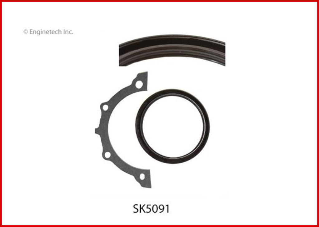 Enginetech Engine Rear Crankshaft Seal with Housing Gasket – Part Number SK5091