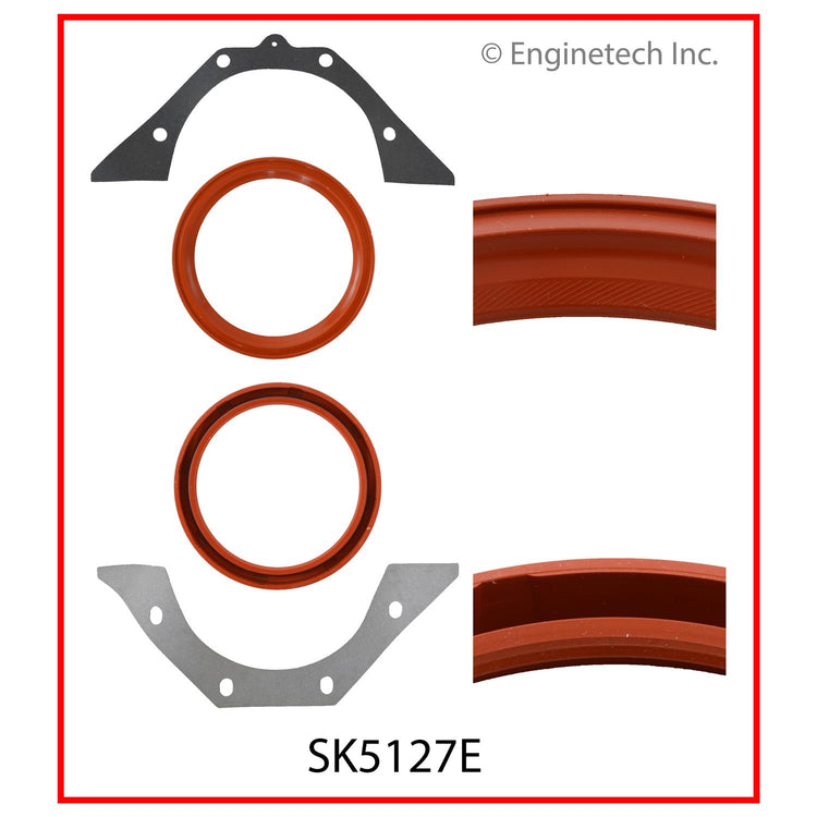 Enginetech SK5127E Engine Rear Crankshaft Seal with Gasket for Ford Vehicles