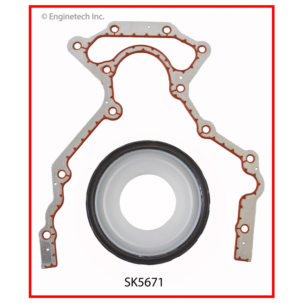 Enginetech Engine Rear Crankshaft Seal SK5671 with Gasket - PTFE Material