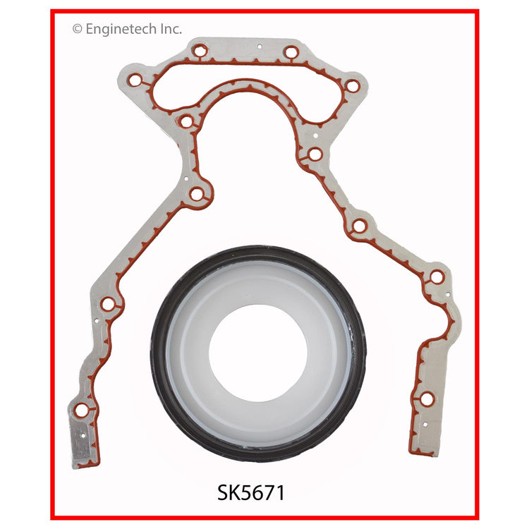 Enginetech Engine Rear Crankshaft Seal SK5671 with Gasket - PTFE Material