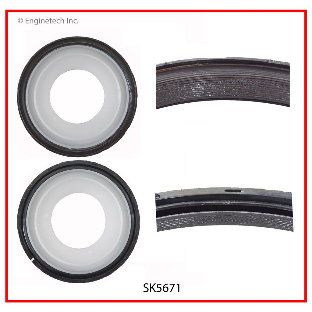 Enginetech Engine Rear Crankshaft Seal SK5671 with Gasket - PTFE Material