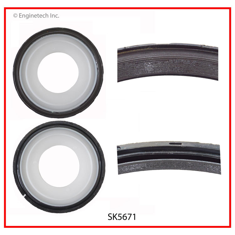Enginetech Engine Rear Crankshaft Seal SK5671 with Gasket - PTFE Material