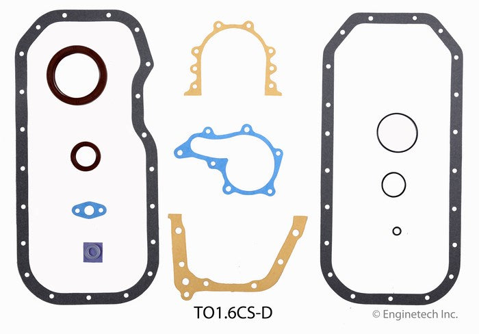 Enginetech TO1.6CS-D Engine Lower End Gasket Set for Toyota and Geo Vehicles