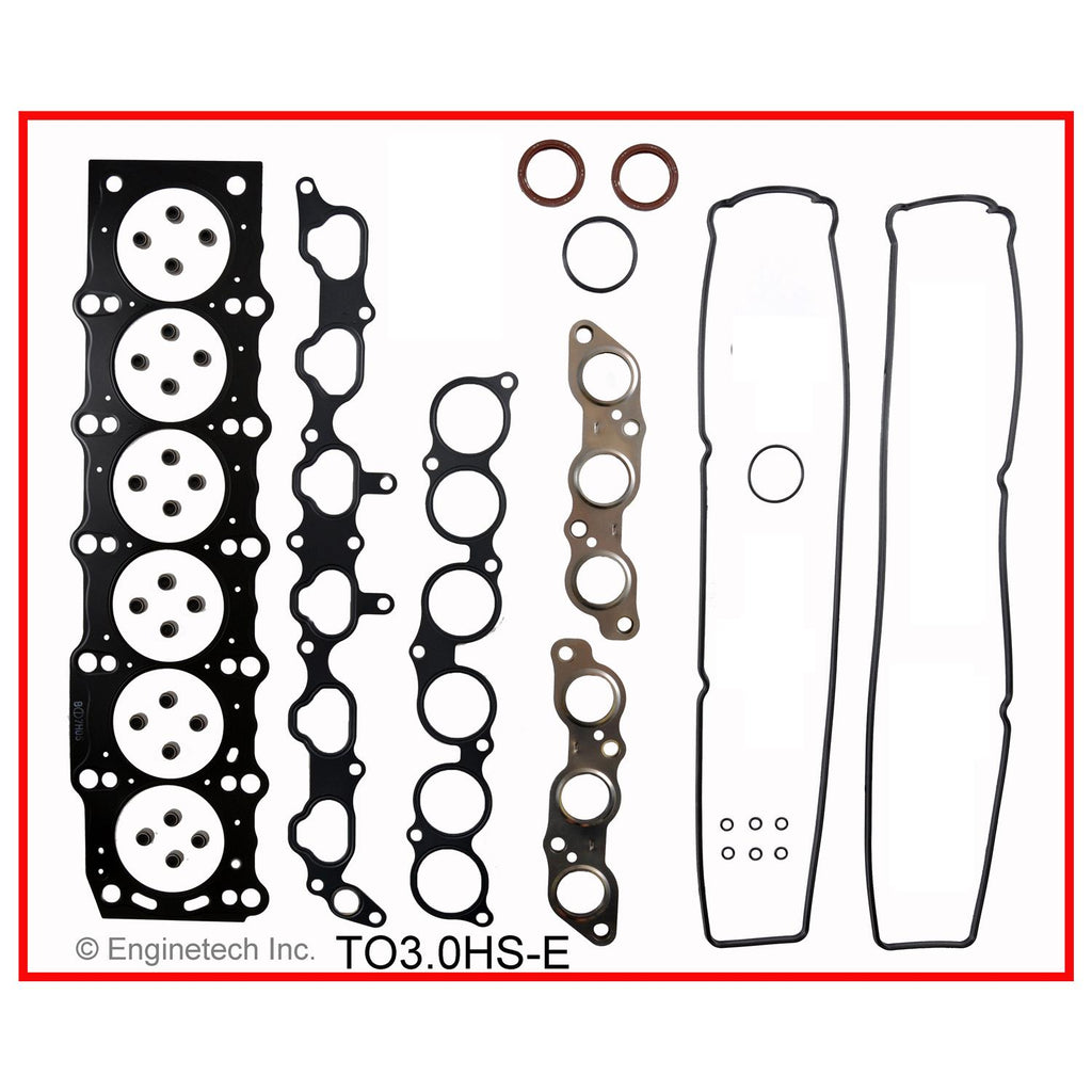 Enginetech Engine Cylinder Head Gasket Set for Toyota Cars and Trucks with Head Bolts (Part Number TO3.0HS-EWB)