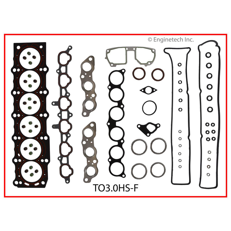 Enginetech Engine Cylinder Head Gasket Set for Toyota Cars and Trucks with Head Bolts (Part #TO3.0HS-FWB)