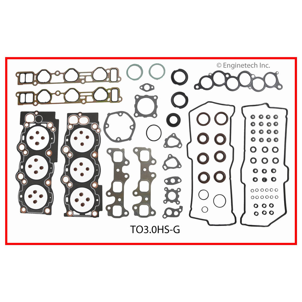 Enginetech Toyota Engine Cylinder Head Gasket Set with Head Bolts - Fits 1992-1993 Lexus ES300 and Toyota Camry