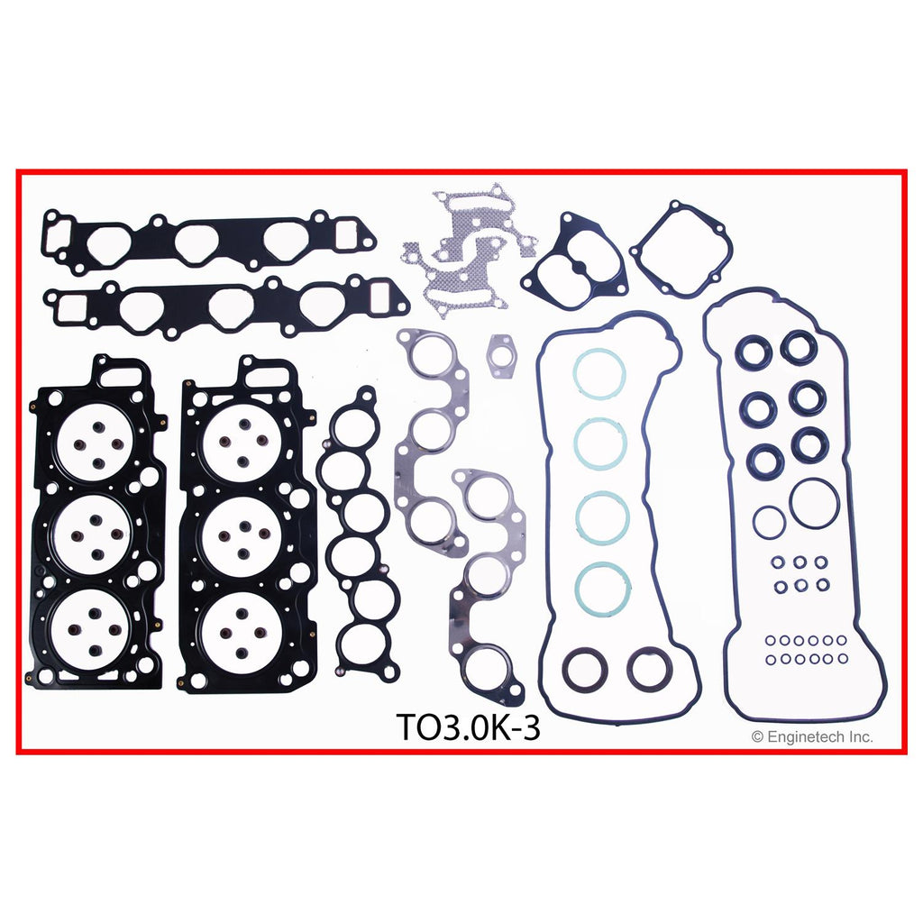 Enginetech Engine Full Gasket Set for Toyota and Lexus Models - Part No. TO3.0K-3