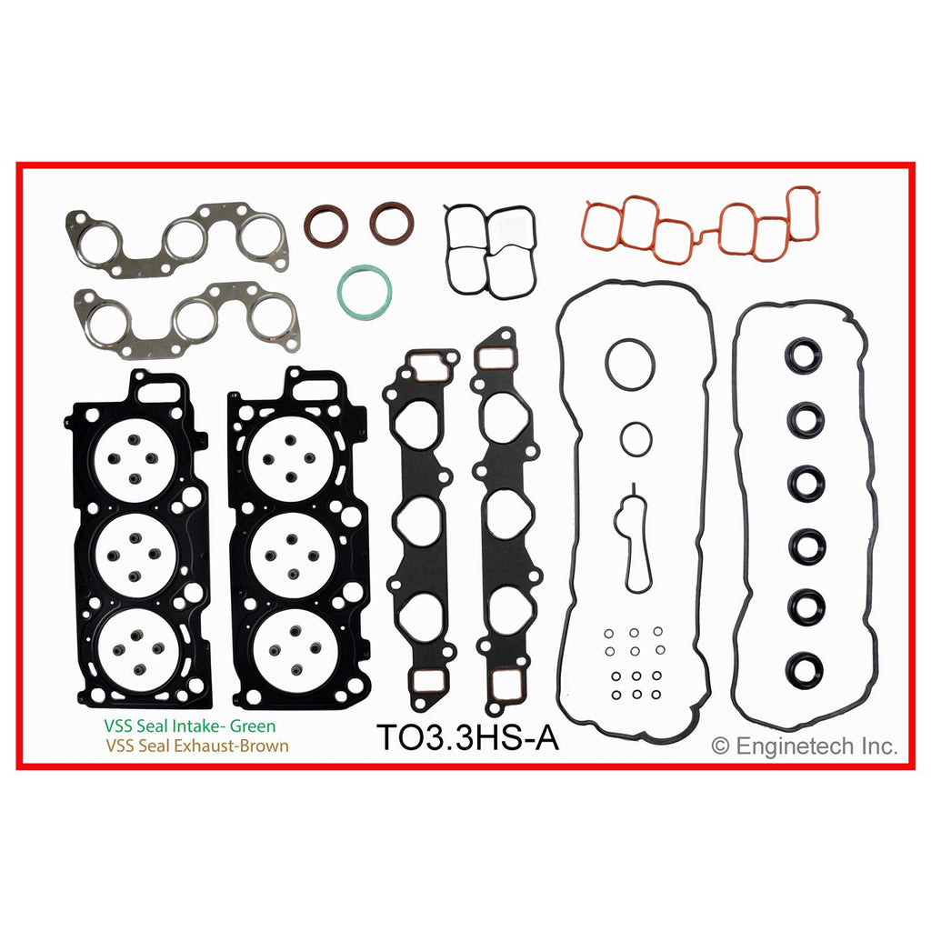 Enginetech TO3.3HS-A Engine Cylinder Head Gasket Set for Toyota and Lexus Vehicles