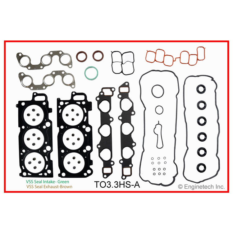 Enginetech TO3.3HS-A Engine Cylinder Head Gasket Set for Toyota and Lexus Vehicles