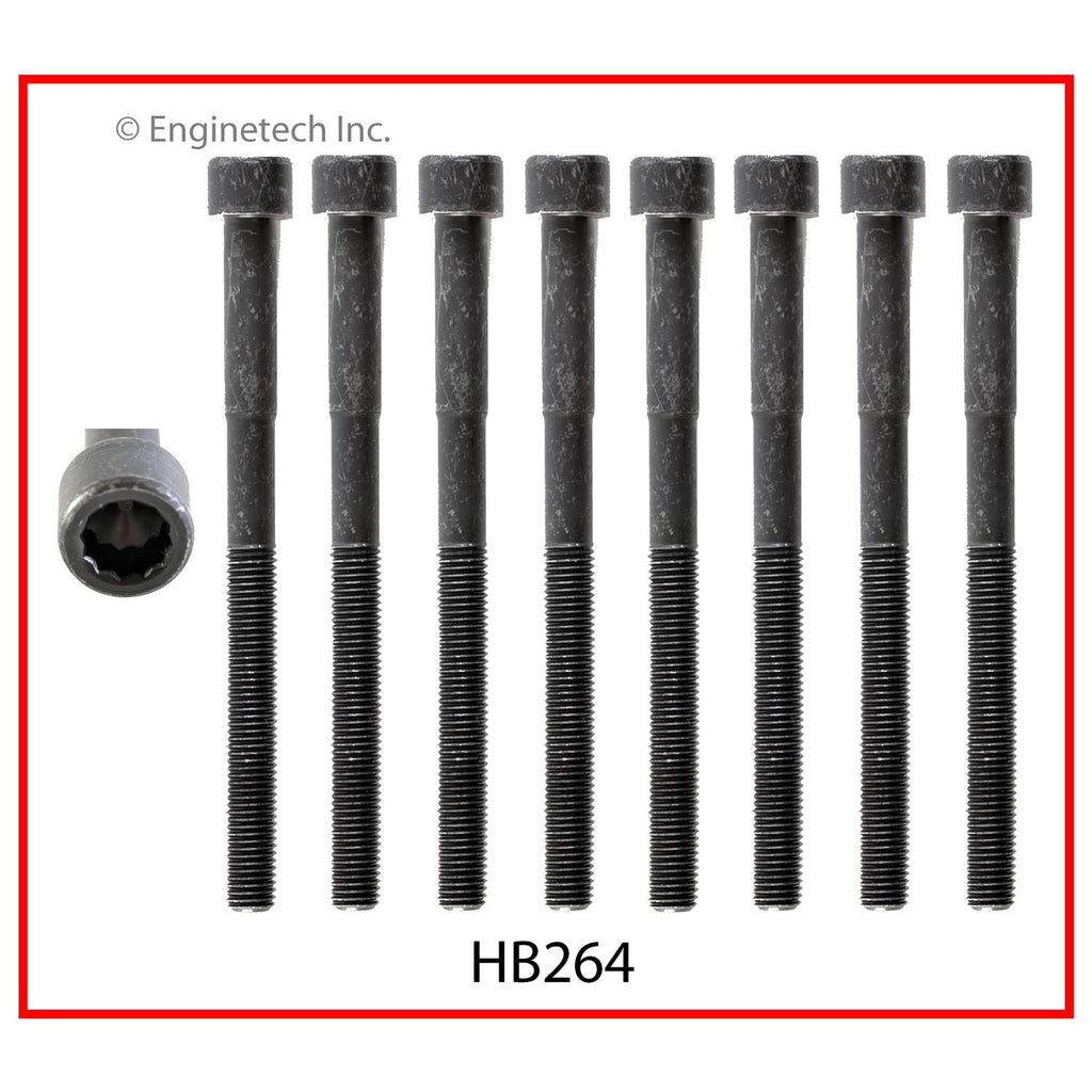 Enginetech Engine Cylinder Head Gasket Set for Toyota Tacoma, 4Runner, and Tundra with Head Bolts – Part Number TO4.0HS-AWB