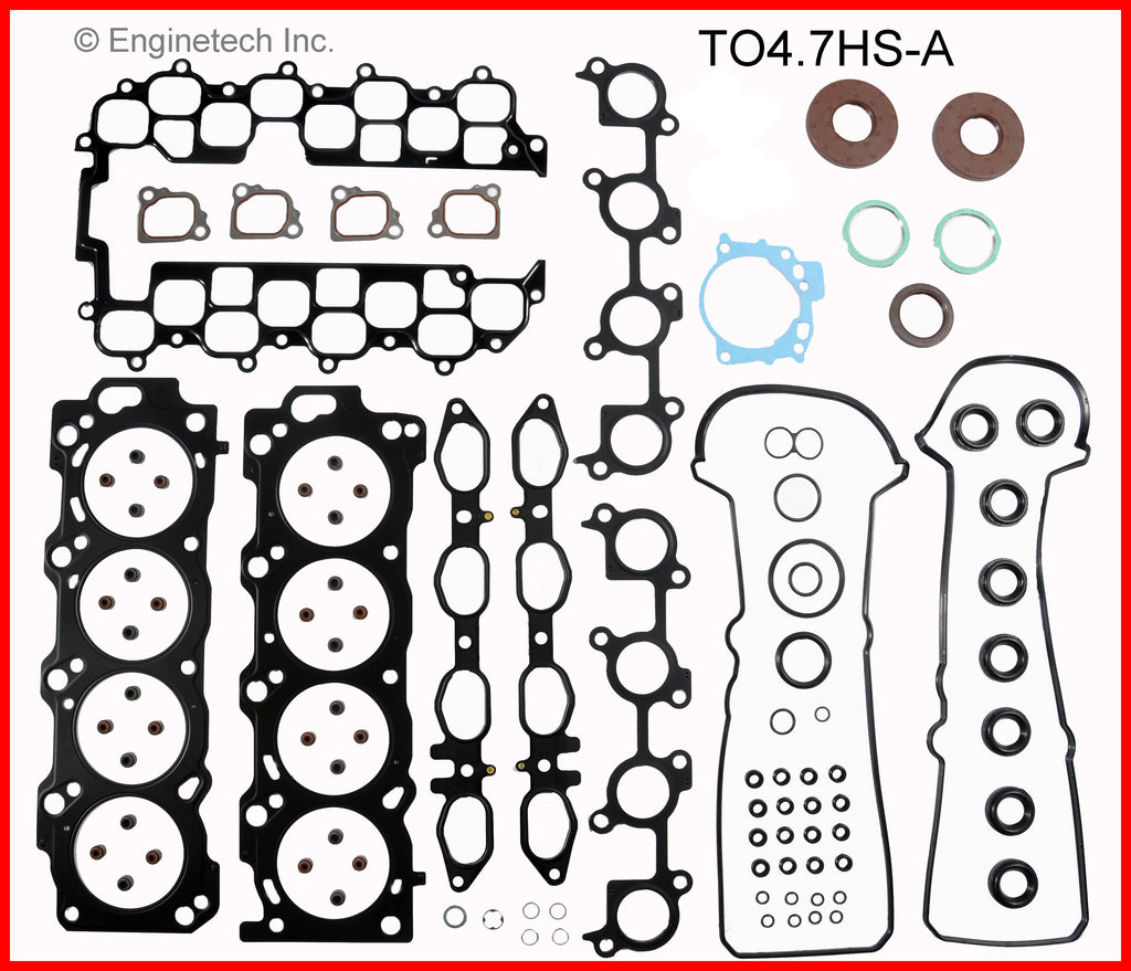 Enginetech TO4.7HS-AWB Engine Cylinder Head Gasket Set for Toyota and Lexus Vehicles