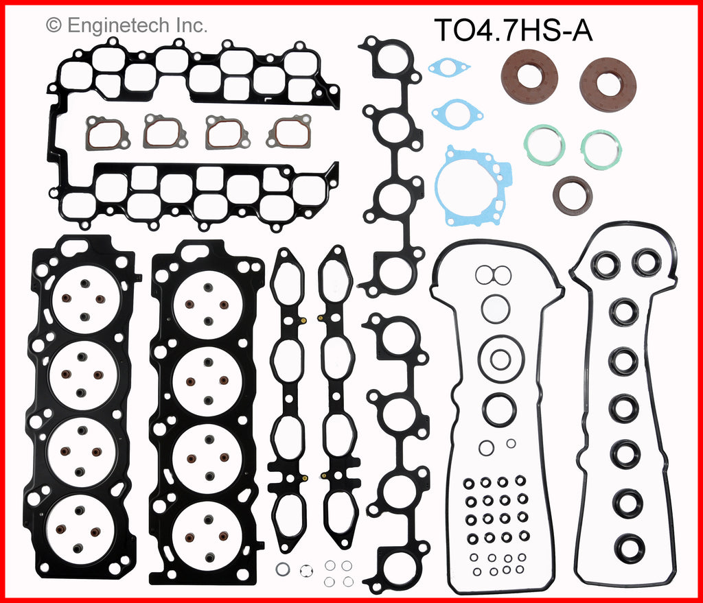 Enginetech TO4.7K-1 Engine Full Gasket Set for Toyota and Lexus Vehicles